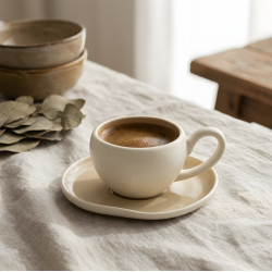 Coffee Cup and Saucer Set - 6 Pcs